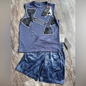 Under Armour Boys Tank & Shorts Set- Tank Size Youth S & Shorts Size Youth XS
